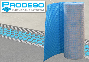 The Prodeso membrane for heating cable floor heating systems.